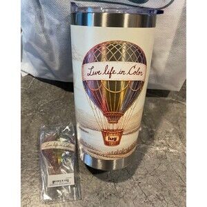 New Lug 20 oz Guzzle Tumbler & NIP Keychain Hot Air Balloon Set